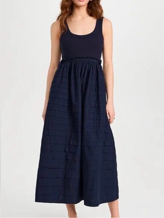 cinq a sept Dresses & Skirts - Cinq a Sept Midi Dress Akira Sleeveless Ribbed Knit Scoopneck Pintuck Skirt Mixy